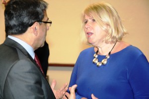 Minister Deb Matthews speaks with ITAC CEO Karna Gupta during the IYAC Ontario annual reception